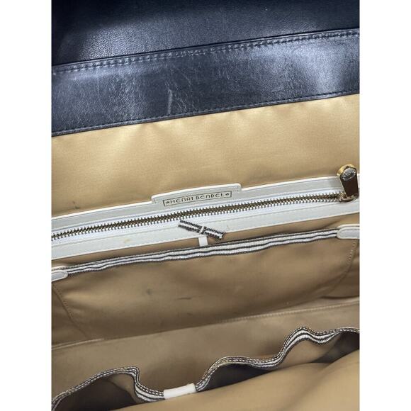 Henri Bendel Handbag Black Leather Top Handle Gold Hardware Classic Foldover - Picture 7 of 10